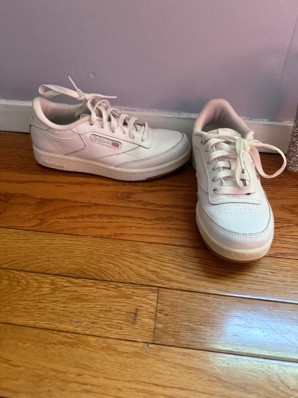 Reebok Women's Low-Top Sneakers in Pale Pink and Cream